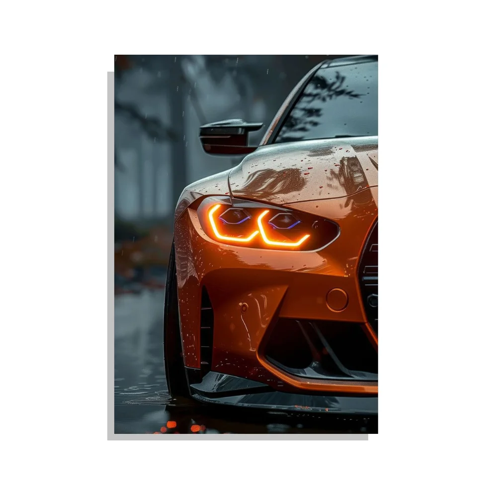 Djane Studio Neon Wall Frame | Acrylic Neon Car Frame for Living Room, Bedroom, Office & Gaming Room | Modern Home Décor | Pack of 1 | Size 12x18 Inch